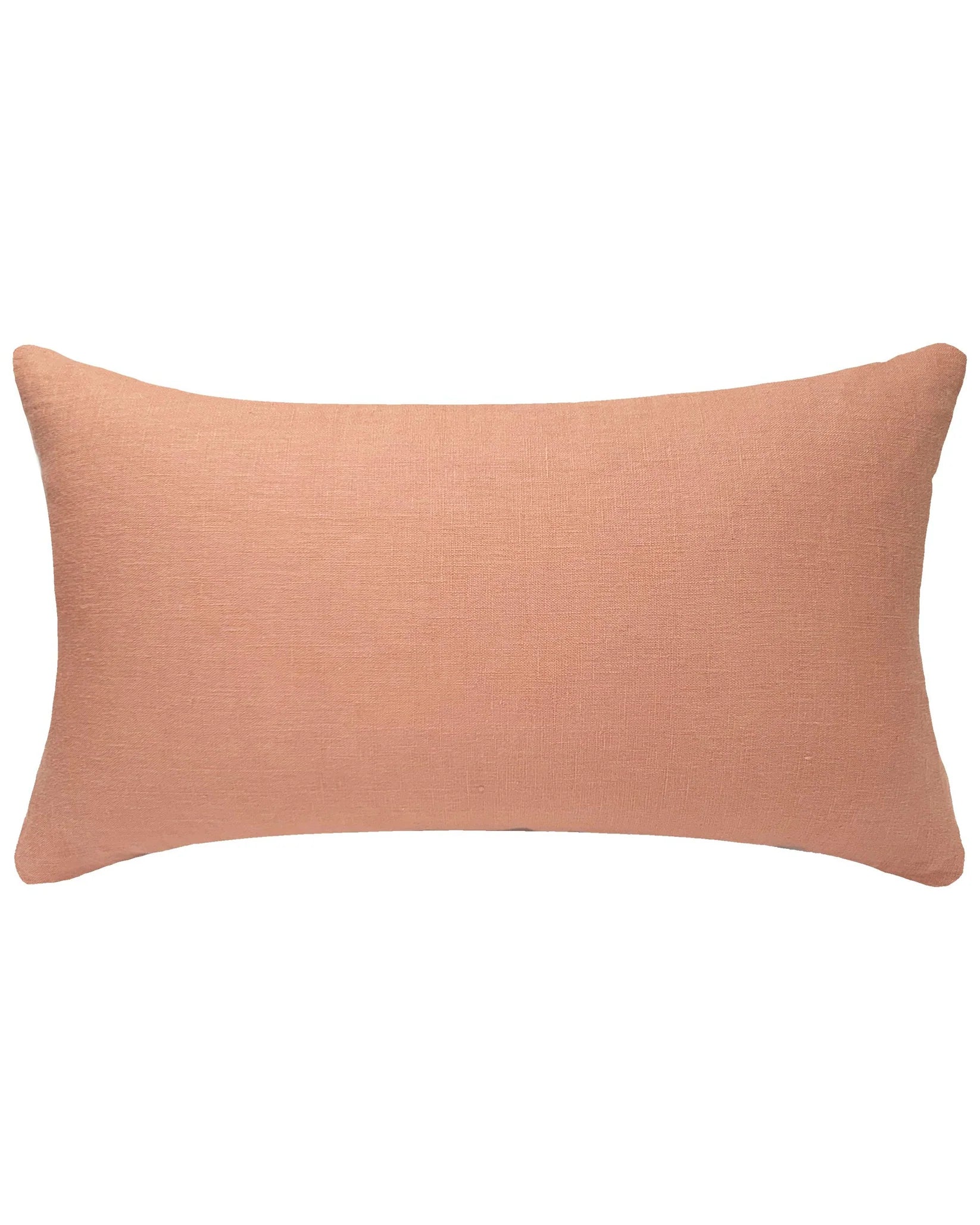 Cowrie embroidered lumbar pillow in sandalwood