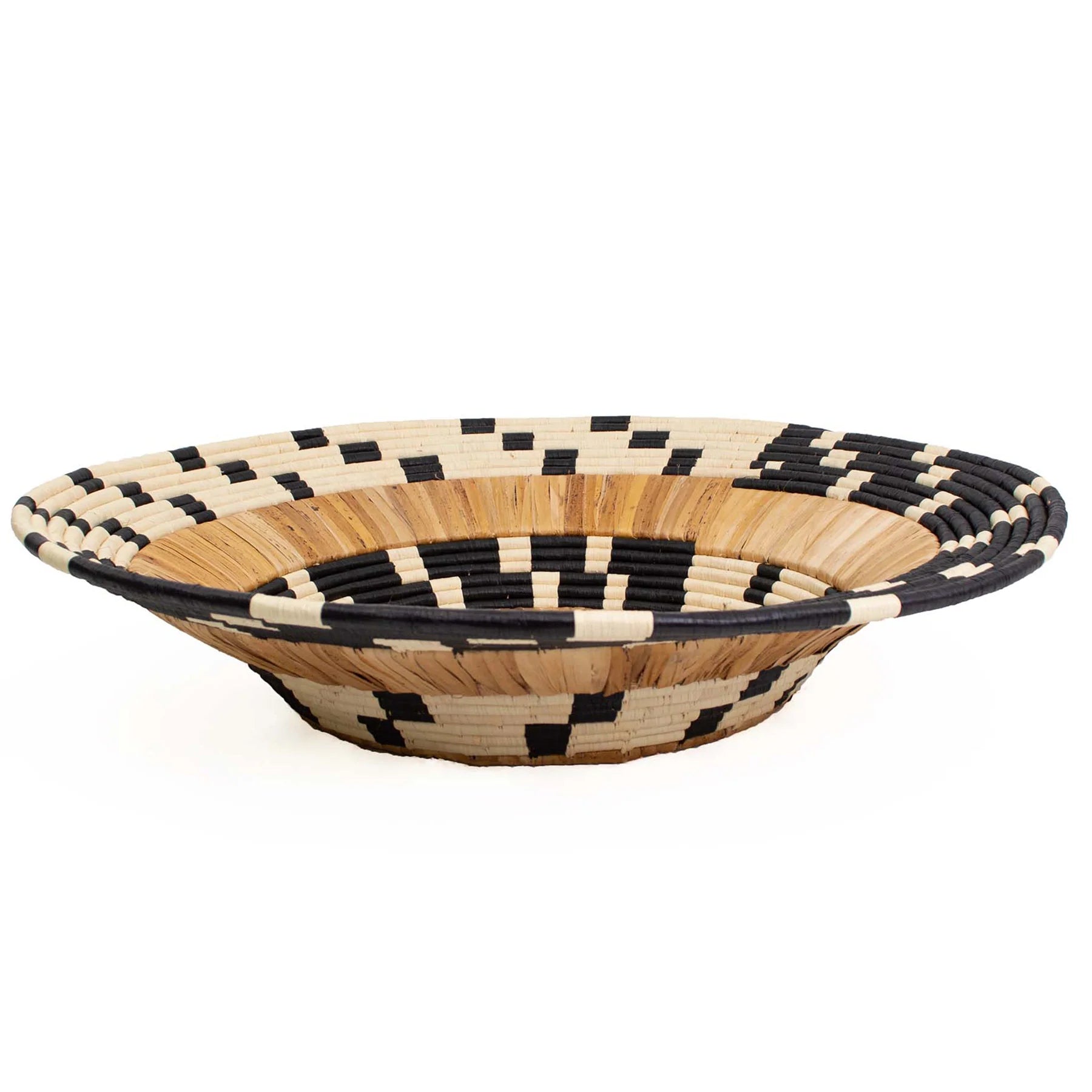 Modern Deep Bowl - 31" Checkered Banana Bark