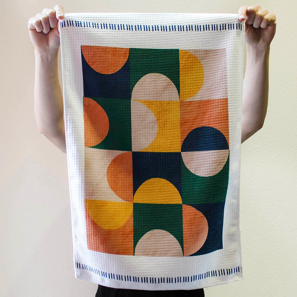 Geo Boho Colorblock Dish Towel- 16''x24''